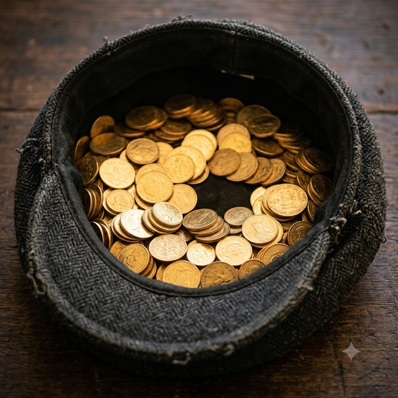 A hat for collecting donations